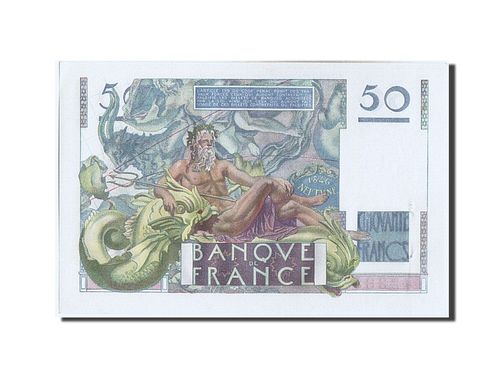 Banknot, Francja, 50 Francs, Le Verrier, 1946, 1946-03-28, UNC(63)