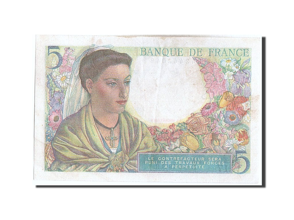 Banknote, France, 5 Francs, 5 F 1943-1947 ''Berger'', 1943, 1943-06-02