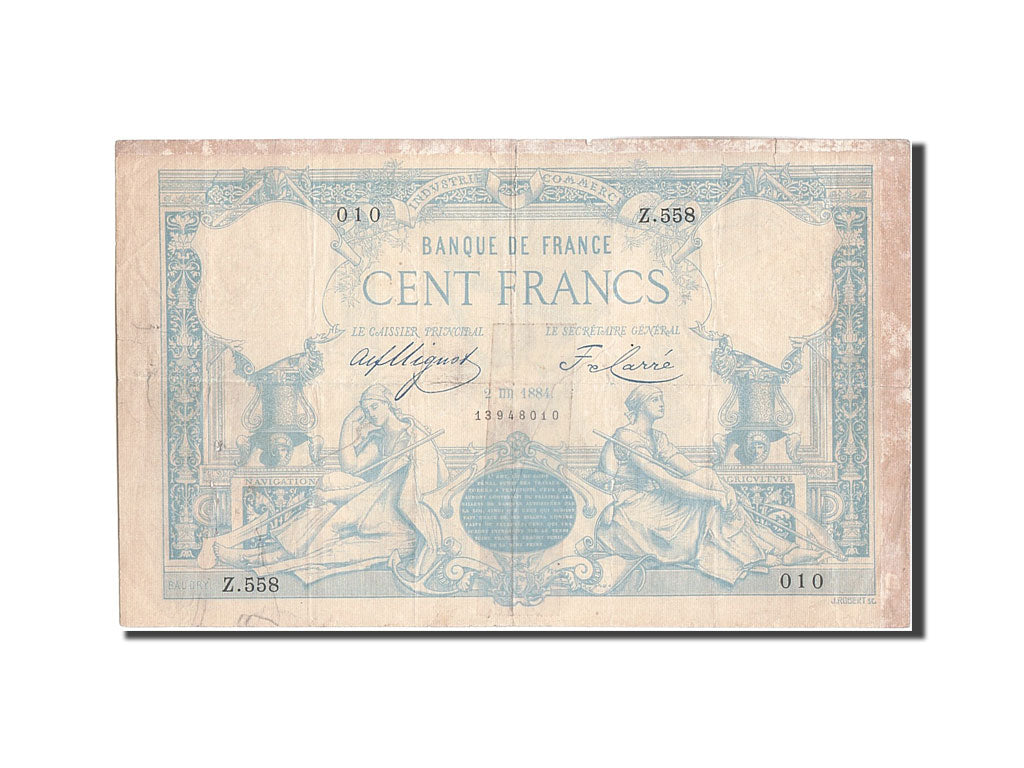 Banknote, France, 100 Francs, ...-1889 Circulated during XIXth, 1884, EF(40-45)