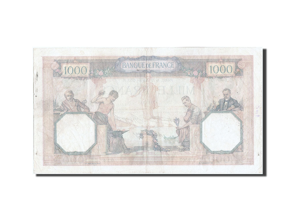 Banknot, Francja, 1000 Francs, Cérès et Mercure, 1933, 1933-01-12, VF(30-35)