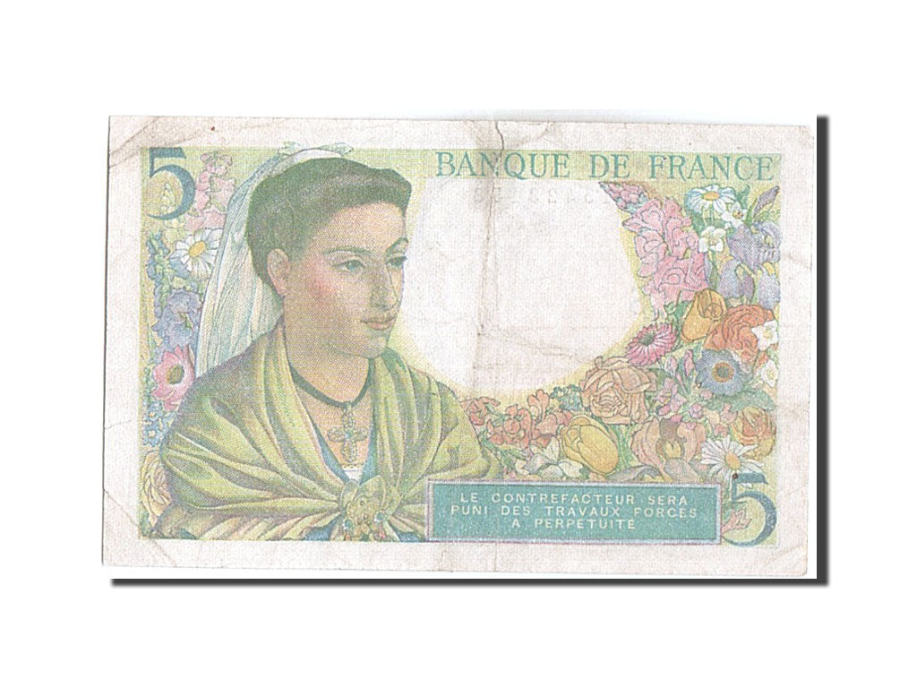 Banconote, Francia, 5 Francs, 5 F 1943-1947 ''Berger'', 1943, 1943-07-22, MB