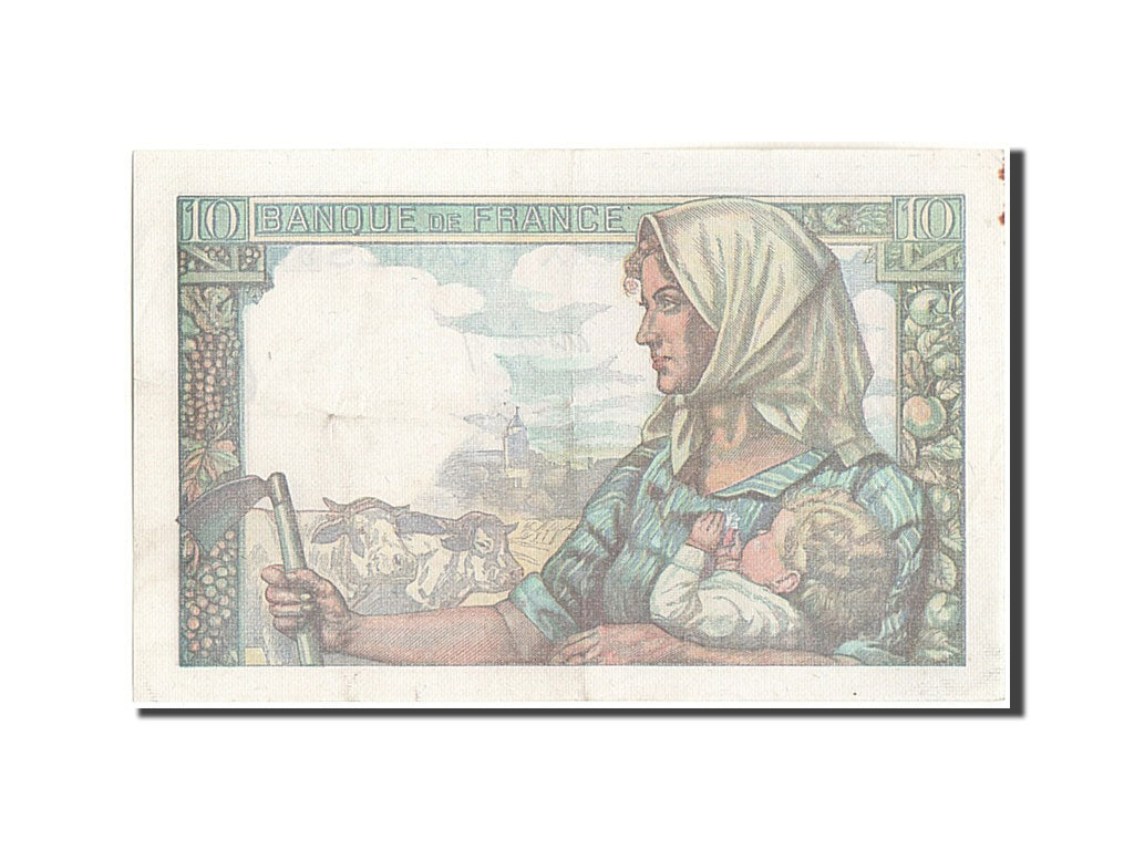 Billete, Francia, 10 Francs, 10 F 1941-1949 ''Mineur'', 1943, 1943-01-14, MBC+