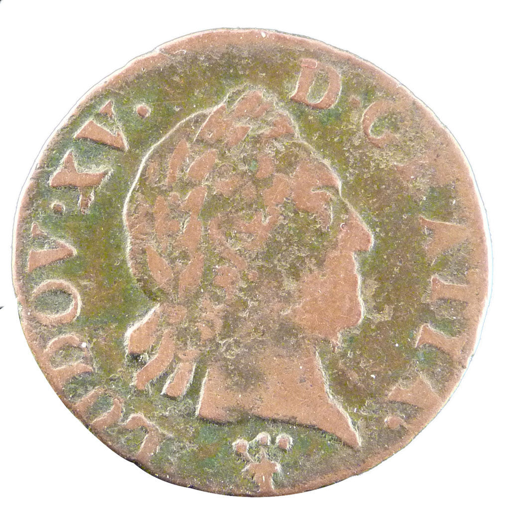 Moneta, Francia, Louis XV, Liard à la vieille tête, Liard, 1770, Reims, BB