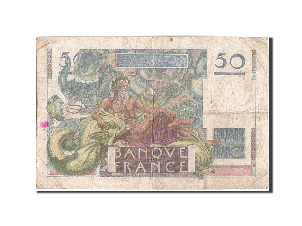 Banknot, Francja, 50 Francs, Le Verrier, 1951, 1951-06-07, VF(20-25)
