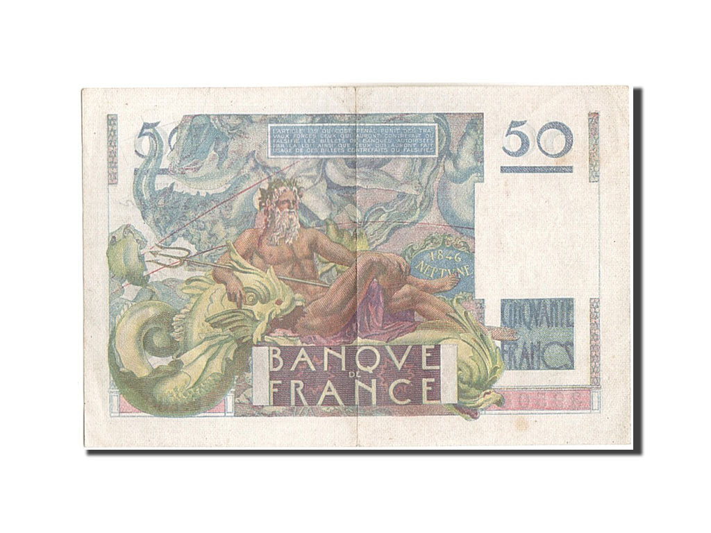 Banknot, Francja, 50 Francs, Le Verrier, 1950, 1950-08-24, AU(50-53)