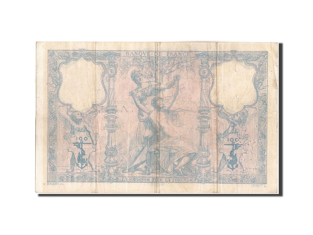 Billete, Francia, 100 Francs, 100 F 1888-1909 ''Bleu et Rose'', 1889