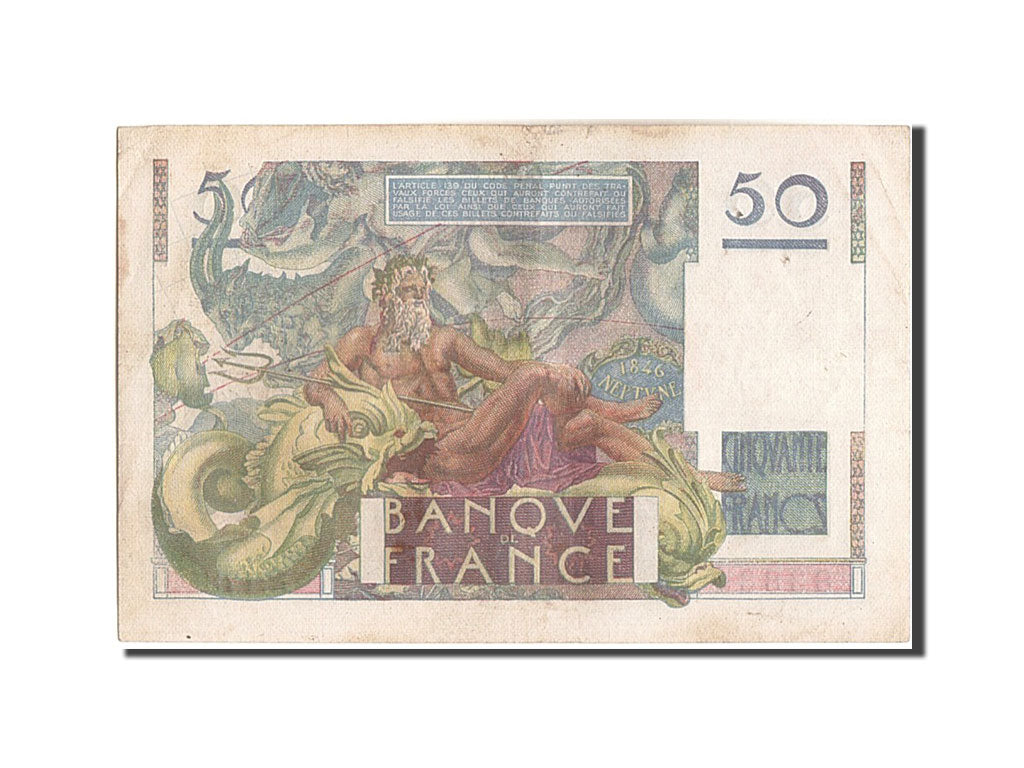 Biljet, Frankrijk, 50 Francs, 50 F 1946-1951 ''Le Verrier'', 1951, 1951-06-07