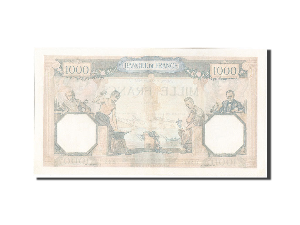 Banconote, Francia, 1000 Francs, 1 000 F 1927-1940 ''Cérès et Mercure'', 1936