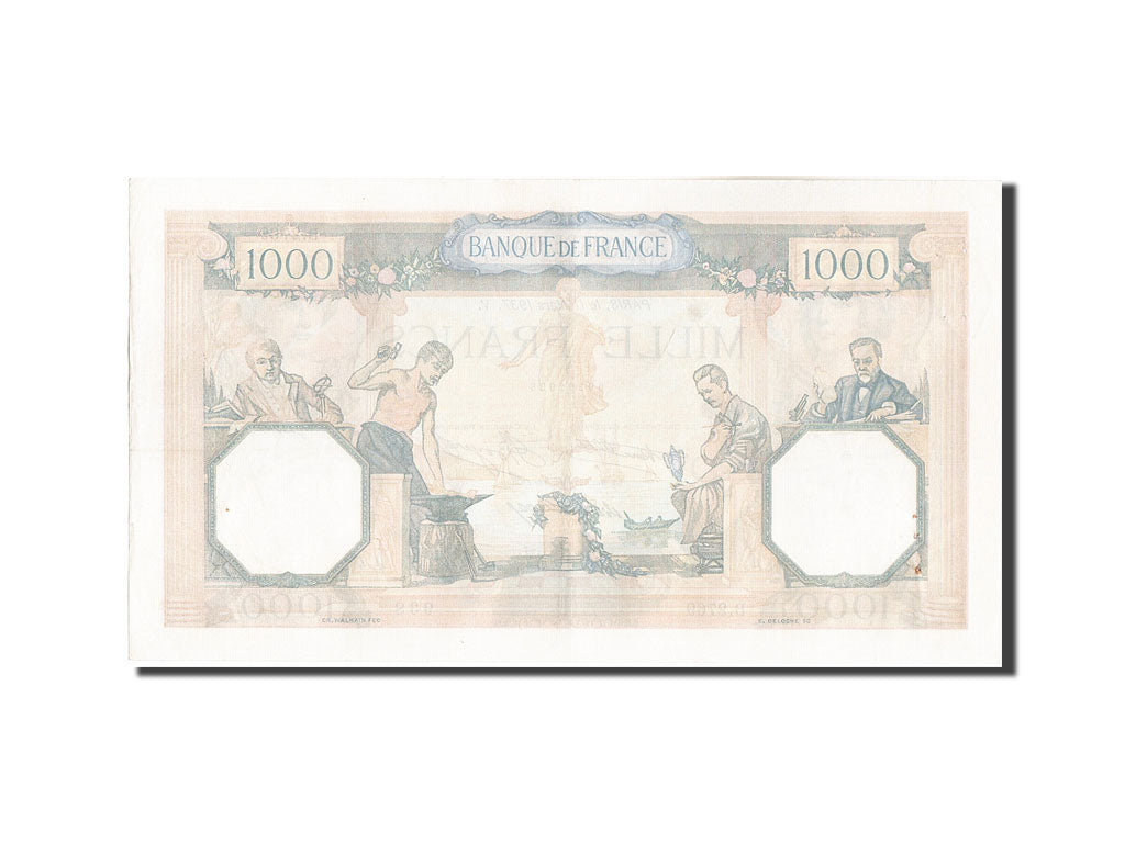 Banknot, Francja, 1000 Francs, Cérès et Mercure, 1937, 1937-03-11, EF(40-45)