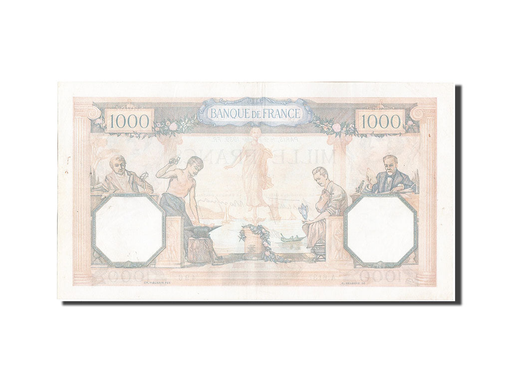 Banknot, Francja, 1000 Francs, Cérès et Mercure, 1939, 1939-02-02, AU(50-53)