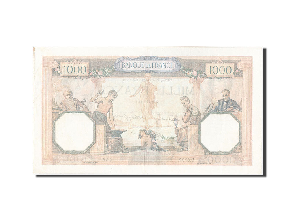 Banknote, France, 1000 Francs, 1 000 F 1927-1940 ''Cérès et Mercure'', 1940