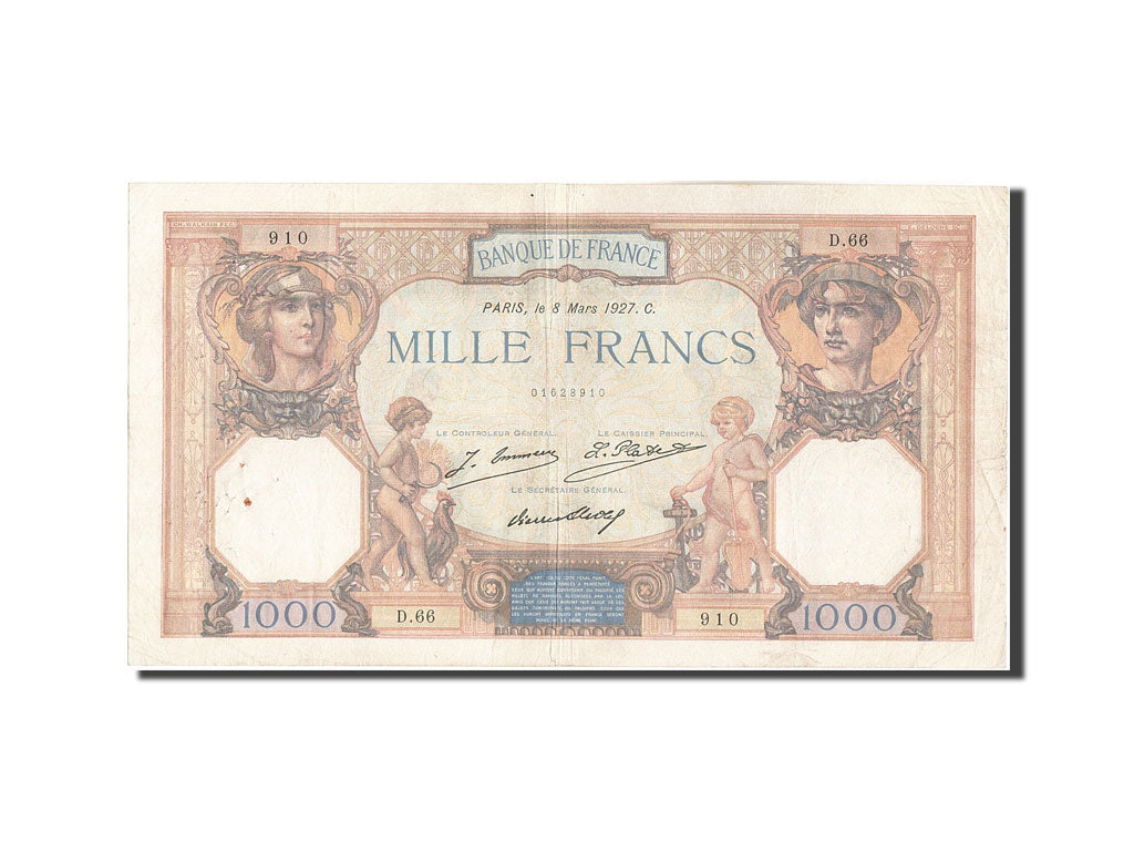Banconote, Francia, 1000 Francs, 1 000 F 1927-1940 ''Cérès et Mercure'', 1927
