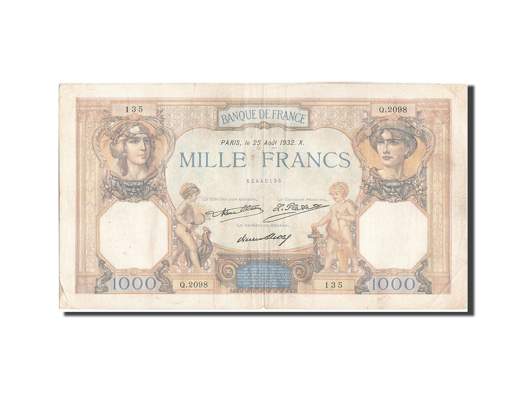 Banconote, Francia, 1000 Francs, 1 000 F 1927-1940 ''Cérès et Mercure'', 1932