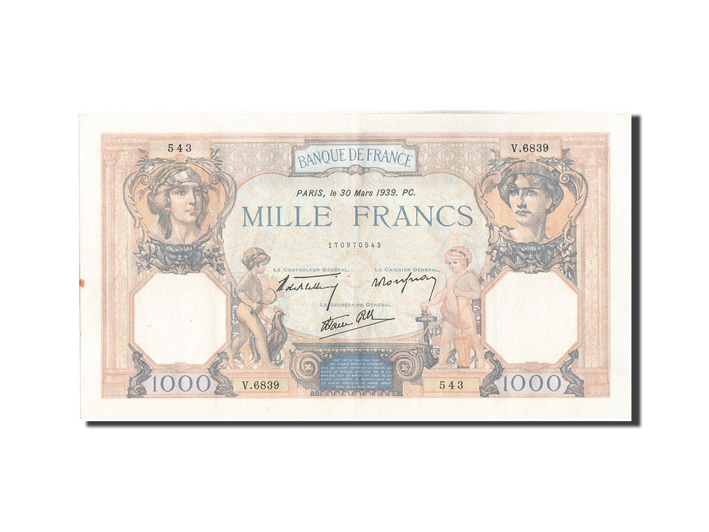 Biljet, Frankrijk, 1000 Francs, 1 000 F 1927-1940 ''Cérès et Mercure'', 1939