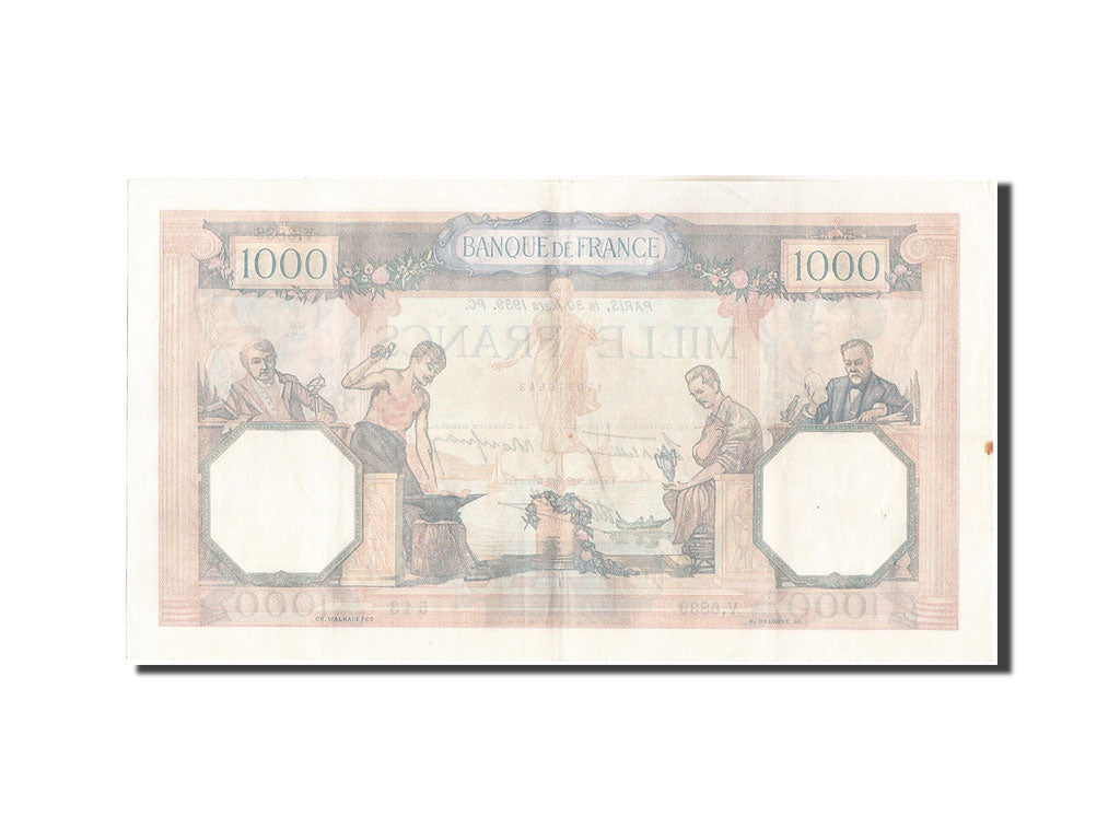 Biljet, Frankrijk, 1000 Francs, 1 000 F 1927-1940 ''Cérès et Mercure'', 1939