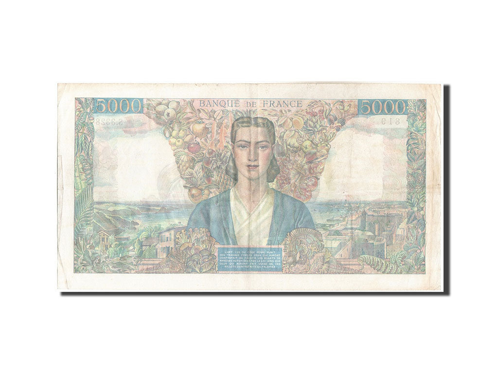 Banknot, Francja, 5000 Francs, Empire Français, 1947, 1947-03-20, AU(50-53)