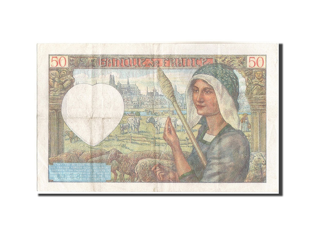 Banknote, France, 50 Francs, 50 F 1940-1942 ''Jacques Coeur'', 1942, 1942-05-15