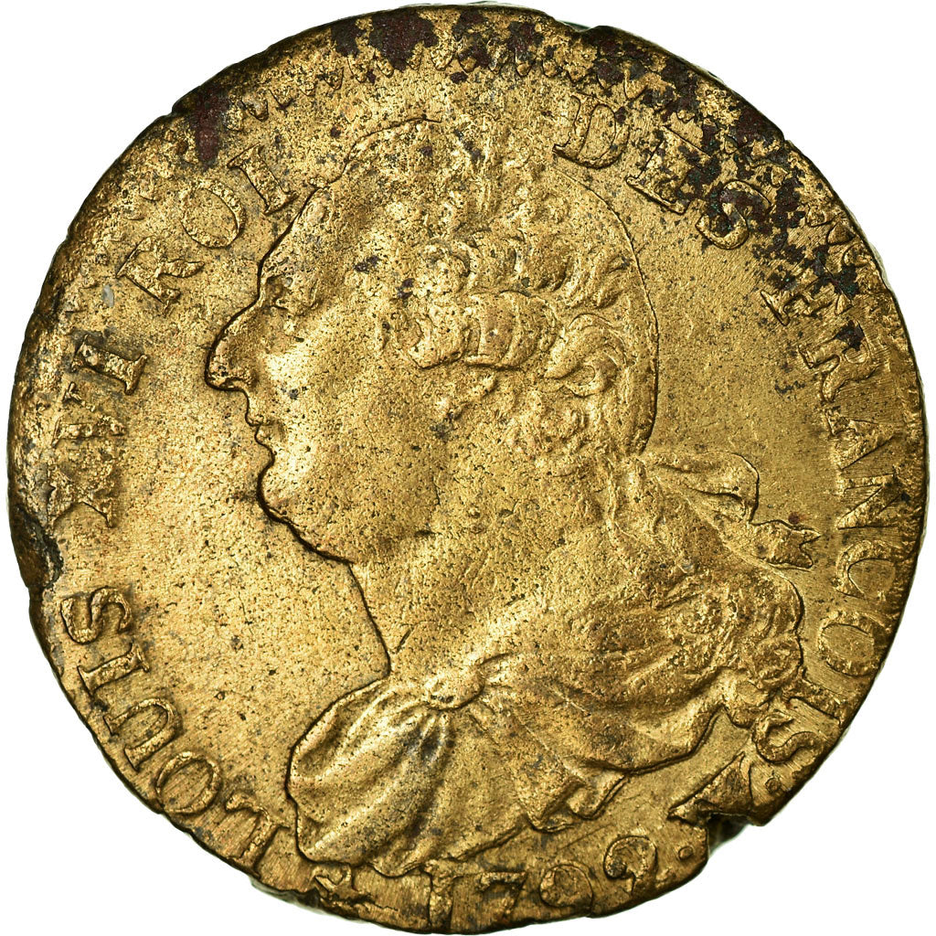 Moneta, Francja, 2 sols françois, 2 Sols, 1792, Lille, VF(30-35), Bronze