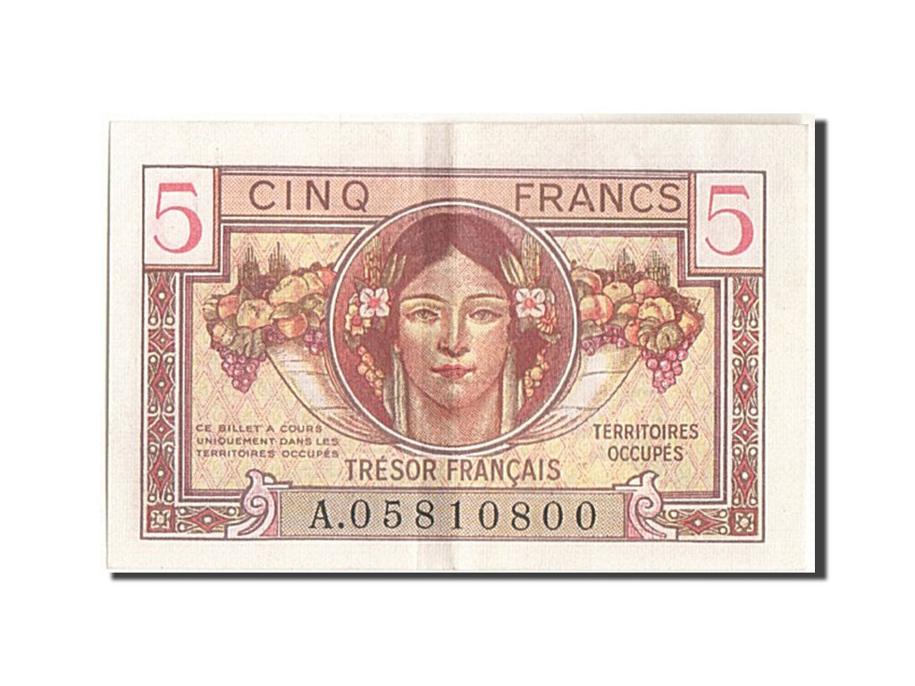 Biljet, Frankrijk, 5 Francs, 1947 French Treasury, 1947, 1947, SUP+