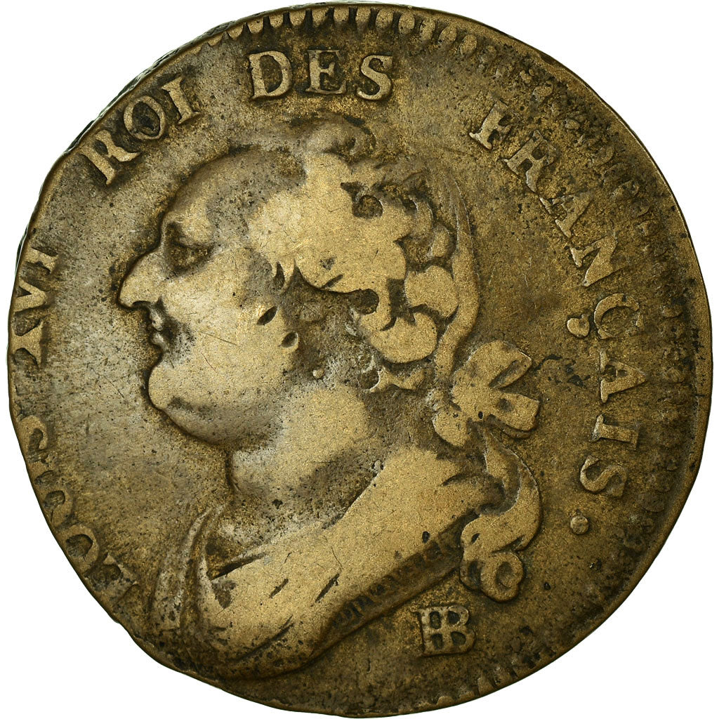 Moneda, Francia, 12 deniers français, 12 Deniers, 1792, Strasbourg, MBC
