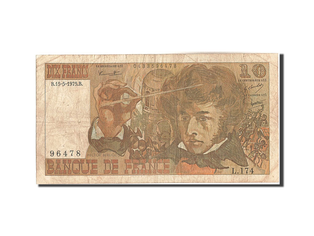 Banknote, France, 10 Francs, 10 F 1972-1978 ''Berlioz'', 1975, 1975-05-15