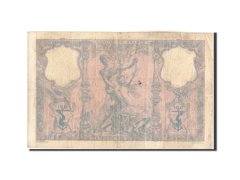 Billete, Francia, 100 Francs, 100 F 1888-1909 ''Bleu et Rose'', 1889