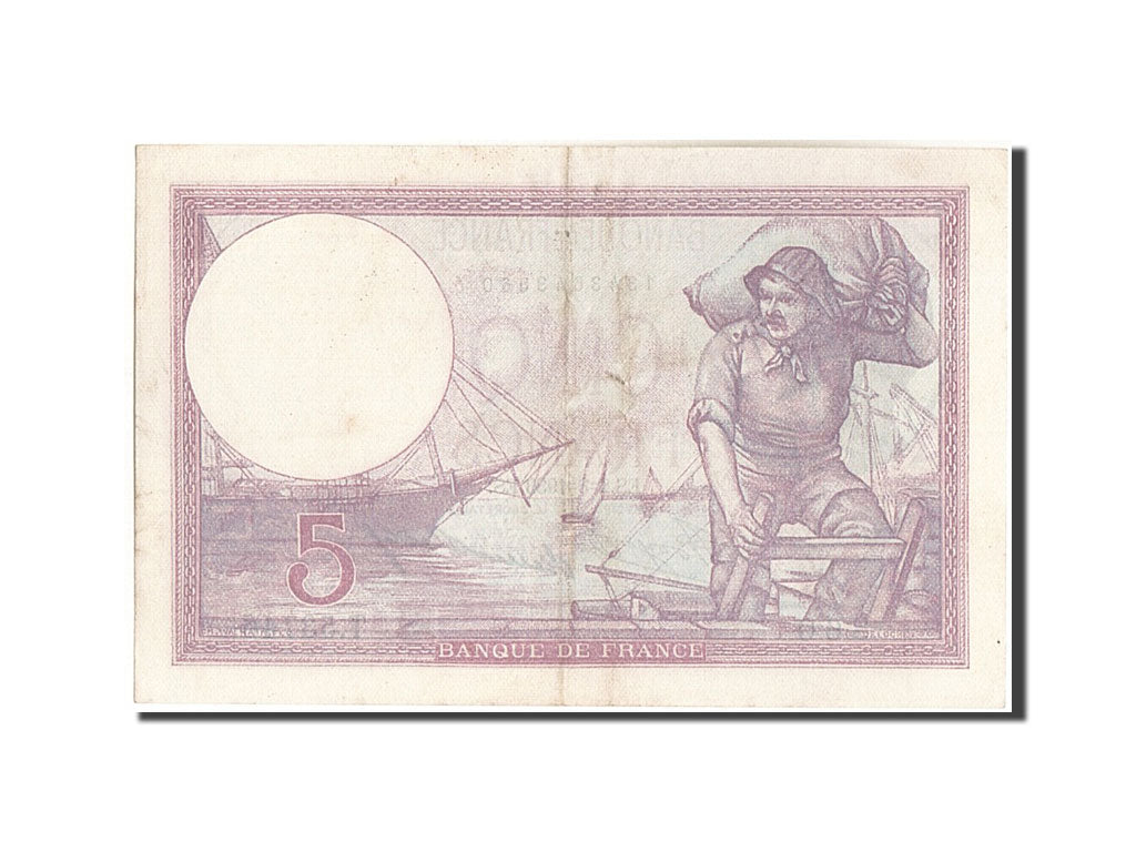 Billete, Francia, 5 Francs, 5 F 1917-1940 ''Violet'', 1933, 1933-03-02, MBC+