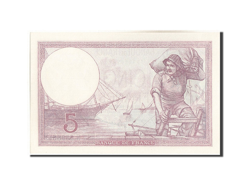 Billete, Francia, 5 Francs, 5 F 1917-1940 ''Violet'', 1933, 1933-06-08, SC