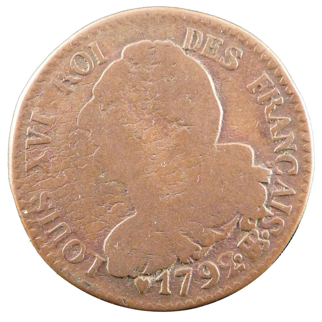 Coin, France, 6 deniers français, 6 Deniers, 1792, Strasbourg, F(12-15)