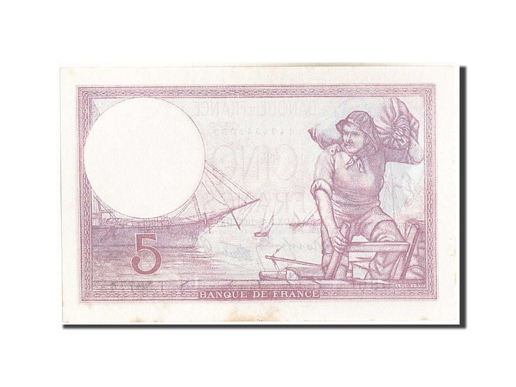 Billete, Francia, 5 Francs, 5 F 1917-1940 ''Violet'', 1939, 1939-08-03, EBC+