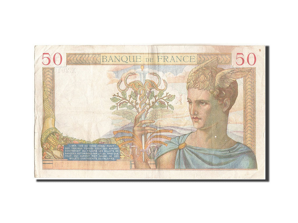 Banconote, Francia, 50 Francs, 50 F 1934-1940 ''Cérès'', 1935, 1935-06-20, MB