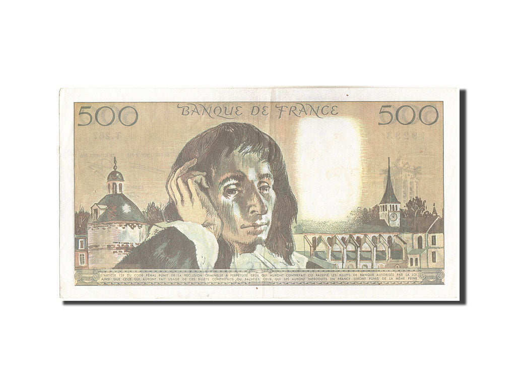 Banknote, France, 500 Francs, 500 F 1968-1993 ''Pascal'', 1987, 1987-11-05