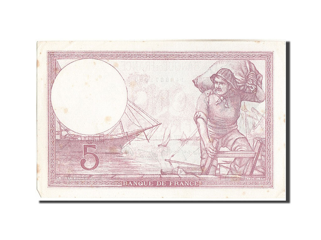 Billete, Francia, 5 Francs, 5 F 1917-1940 ''Violet'', 1939, 1939-07-27, MBC