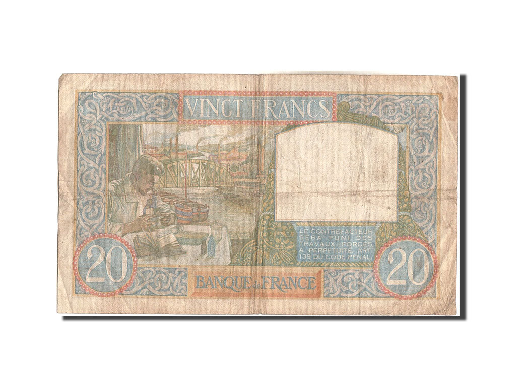 Billete, Francia, 20 Francs, 20 F 1939-1942 ''Science et Travail'', 1940