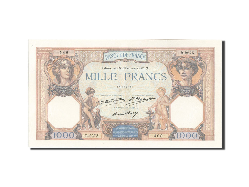 Banknote, France, 1000 Francs, 1 000 F 1927-1940 ''Cérès et Mercure'', 1932