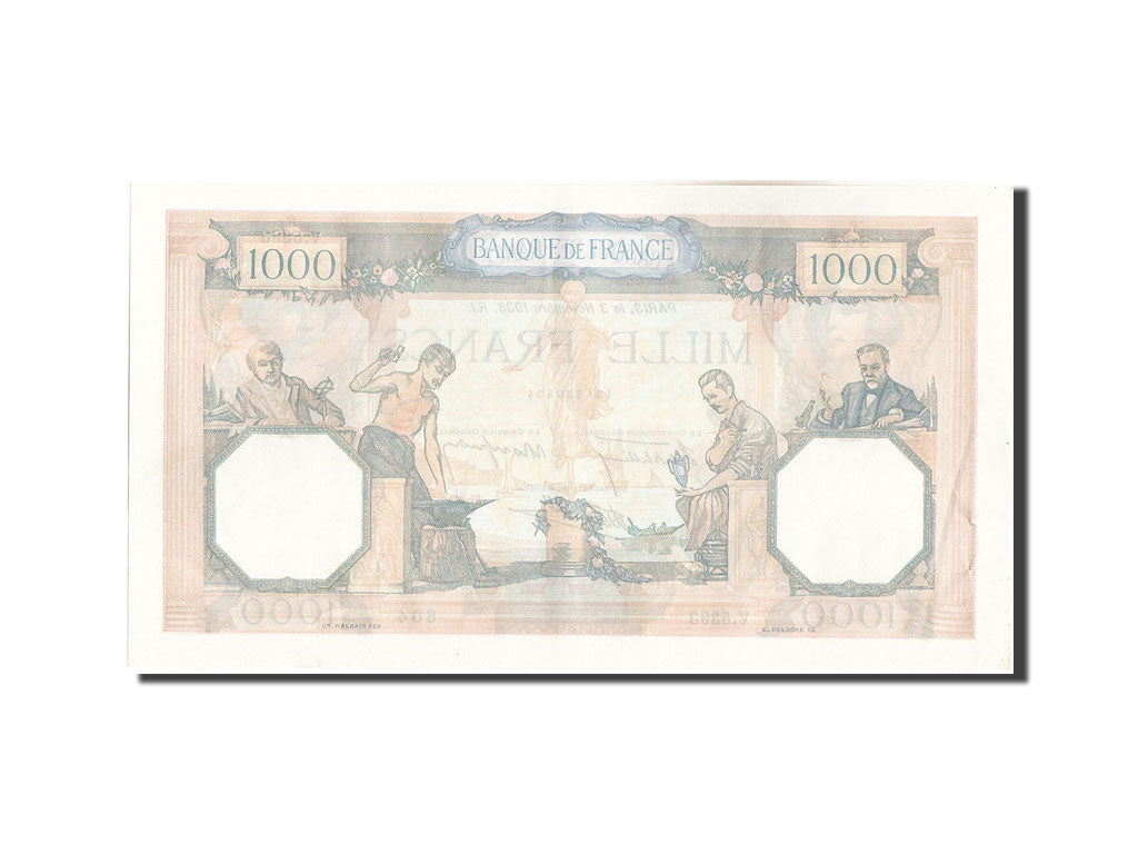 Biljet, Frankrijk, 1000 Francs, 1 000 F 1927-1940 ''Cérès et Mercure'', 1938