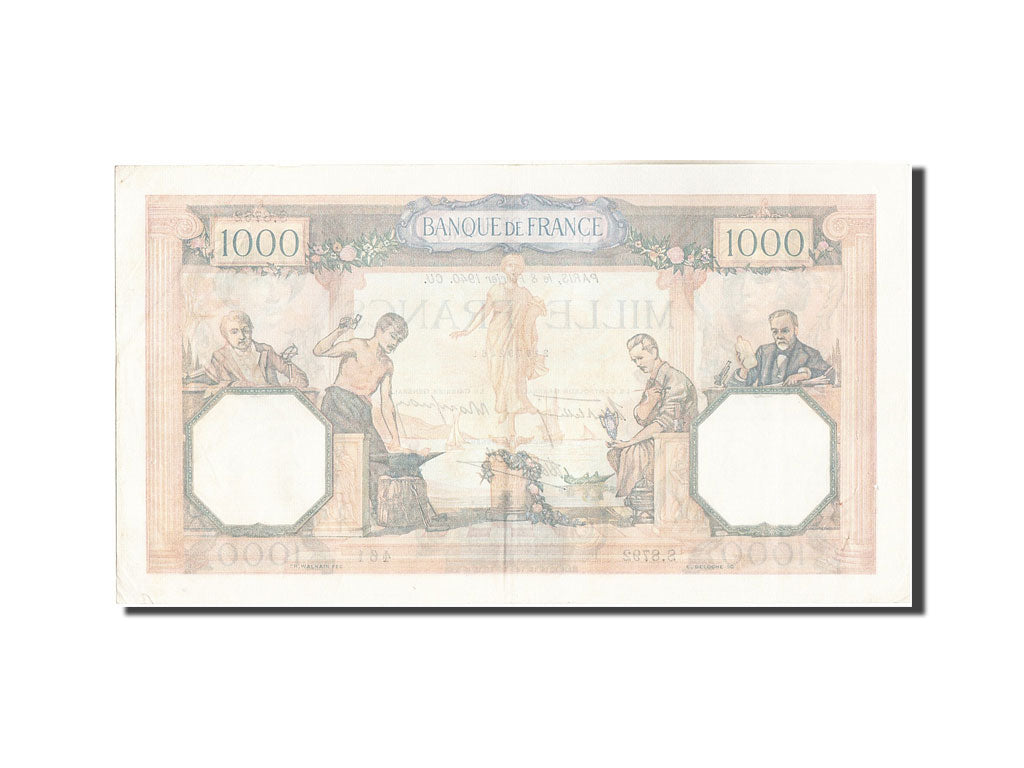 Banknote, France, 1000 Francs, 1 000 F 1927-1940 ''Cérès et Mercure'', 1940