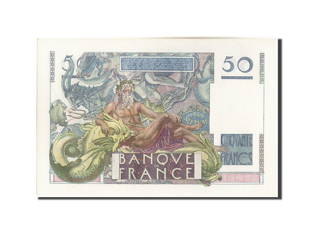 Geldschein, Frankreich, 50 Francs, 50 F 1946-1951 ''Le Verrier'', 1946