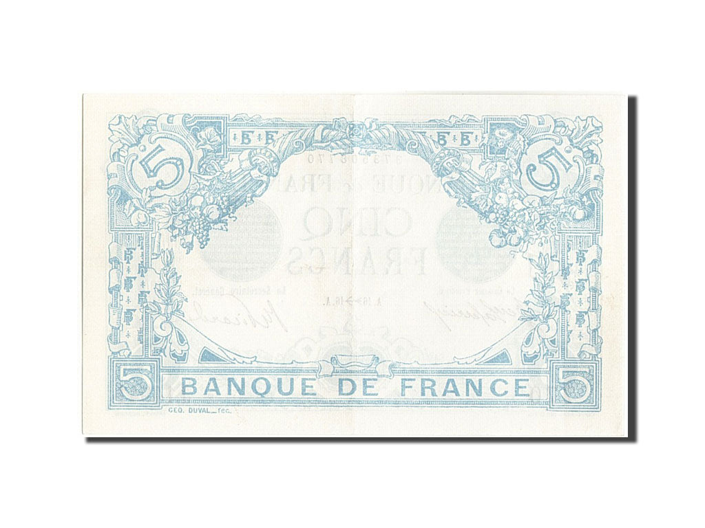 Billet, France, 5 Francs, 5 F 1912-1917 ''Bleu'', 1916, 1916-11-16, SUP+