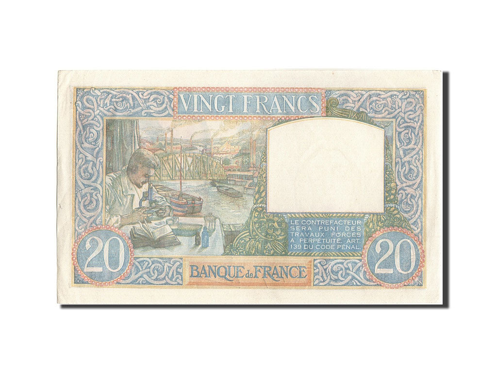 Geldschein, Frankreich, 20 Francs, 20 F 1939-1942 ''Science et Travail'', 1941