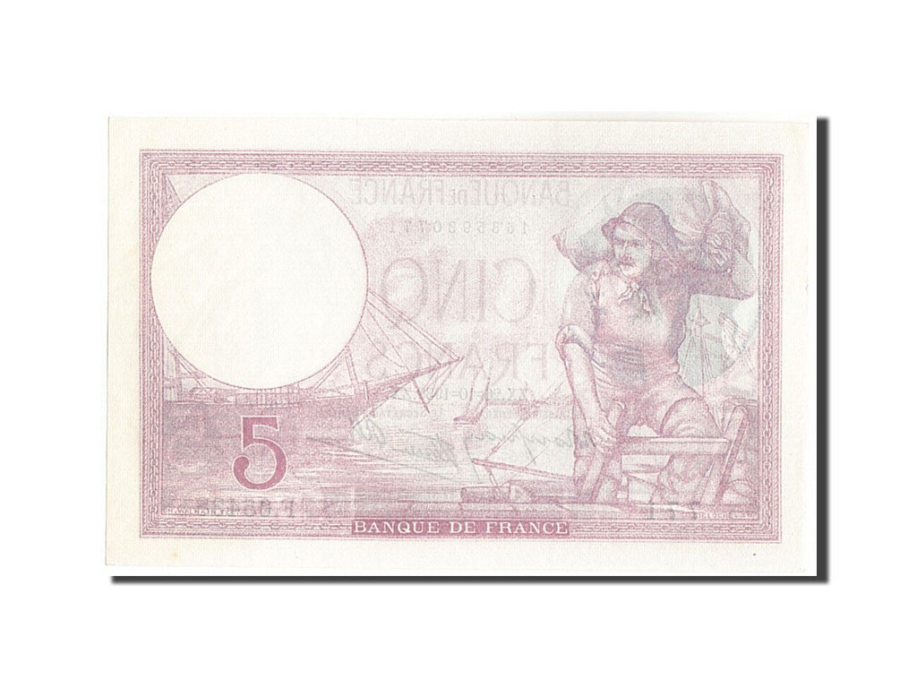Banknot, Francja, 5 Francs, Violet, 1939, 1939-10-26, UNC(64), Fayette:4.13
