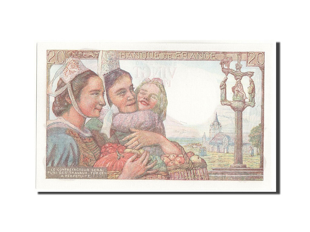 Banknote, France, 20 Francs, 20 F 1942-1950 ''Pêcheur'', 1943, 1943-10-07