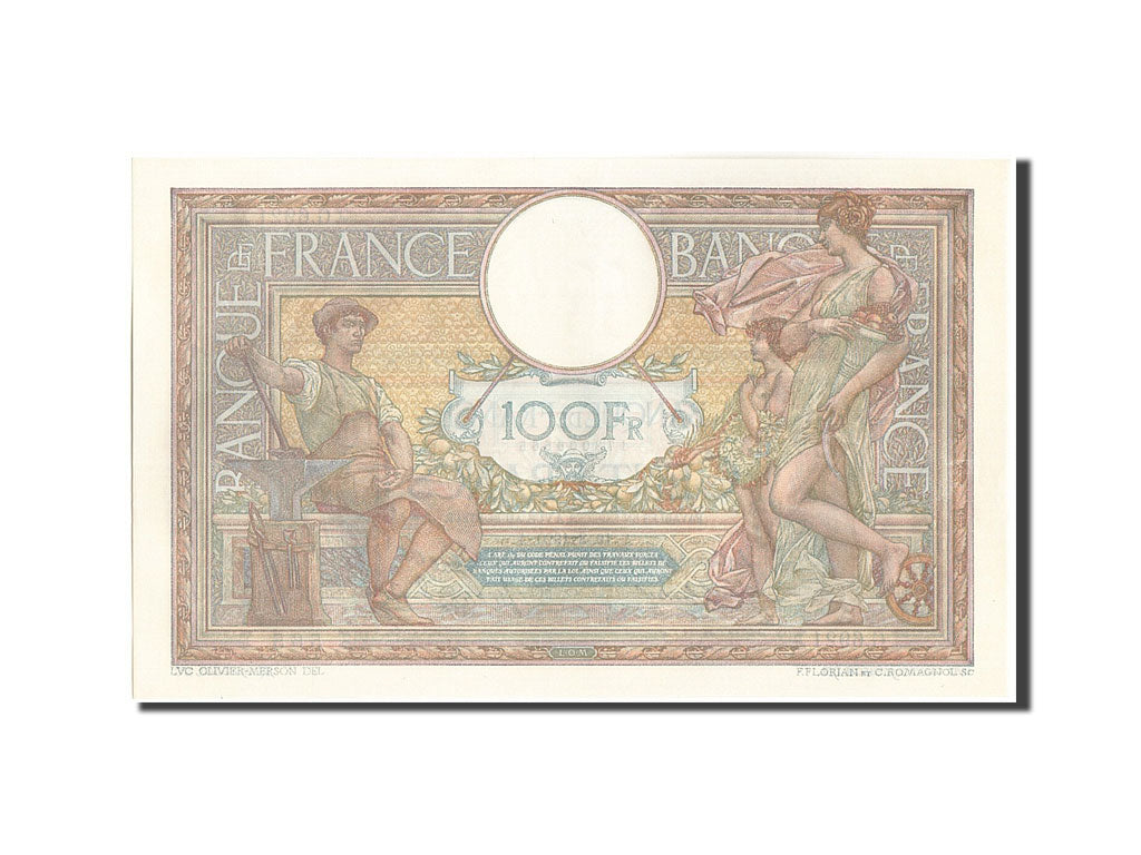 Banconote, Francia, 100 Francs, 100 F 1908-1939 ''Luc Olivier Merson'', 1920