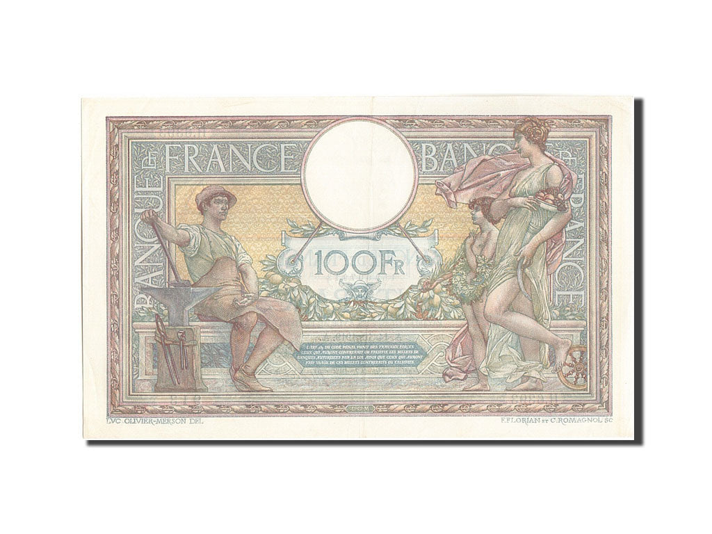 Banconote, Francia, 100 Francs, 100 F 1908-1939 ''Luc Olivier Merson'', 1919