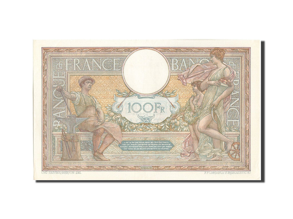 Banconote, Francia, 100 Francs, 100 F 1908-1939 ''Luc Olivier Merson'', 1920