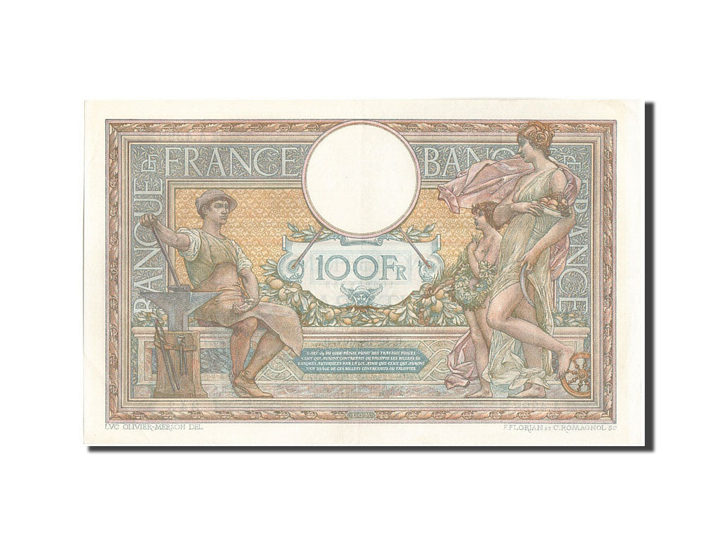 Banknote, France, 100 Francs, 100 F 1908-1939 ''Luc Olivier Merson'', 1917