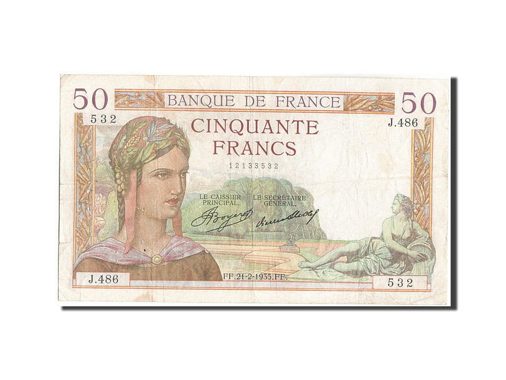 Billete, Francia, 50 Francs, 50 F 1934-1940 ''Cérès'', 1935, 1935-02-21, BC