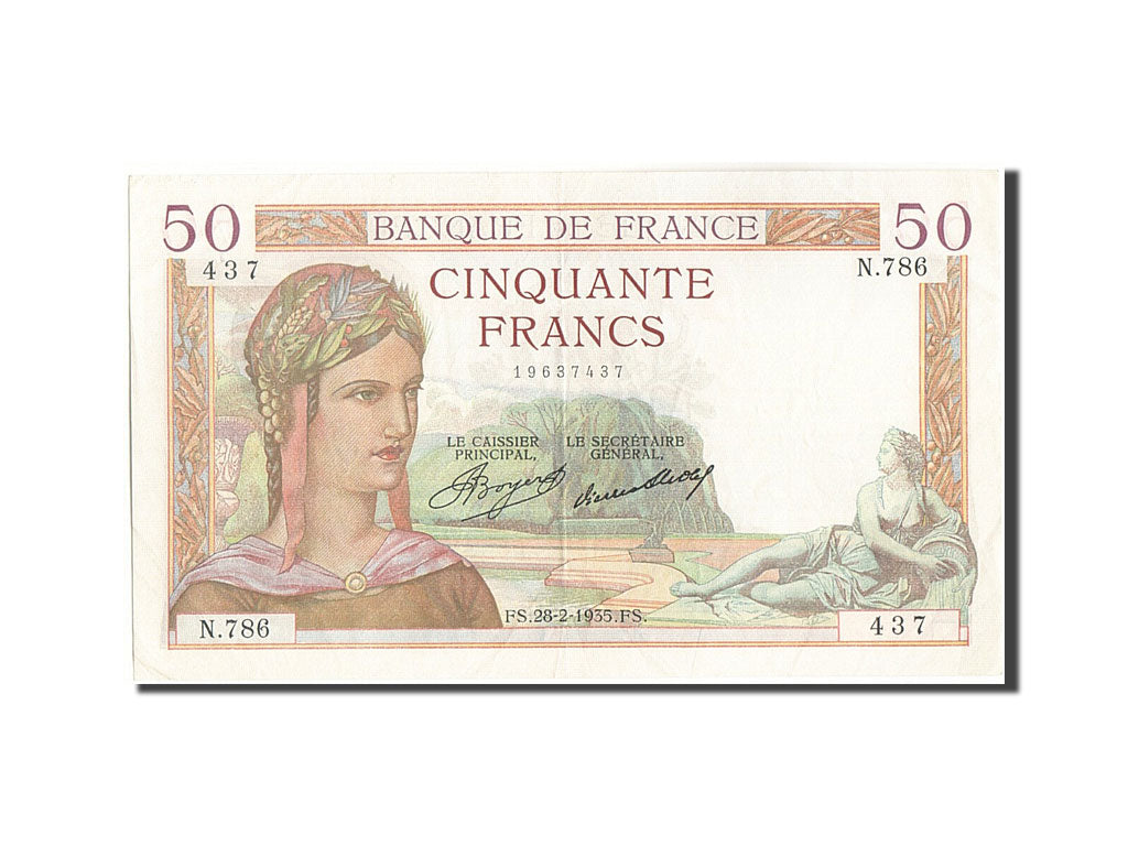Geldschein, Frankreich, 50 Francs, 50 F 1934-1940 ''Cérès'', 1935, 1935-02-28