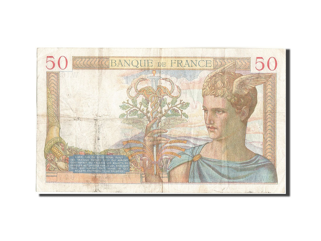 Banconote, Francia, 50 Francs, 50 F 1934-1940 ''Cérès'', 1934, 1934-12-27