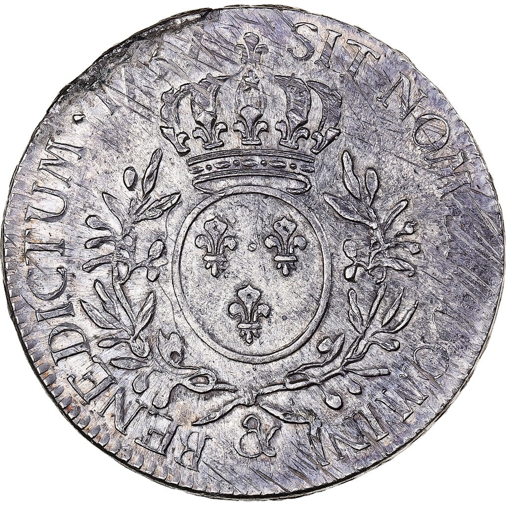 France, Louis XV, Ecu aux branches d'olivier, 1737, Aix, Silver, EF(40-45)
